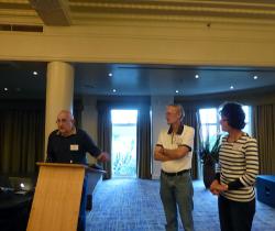 Meet and Greet - The Pres thanks the local organisers Pat & Rosemary Downey